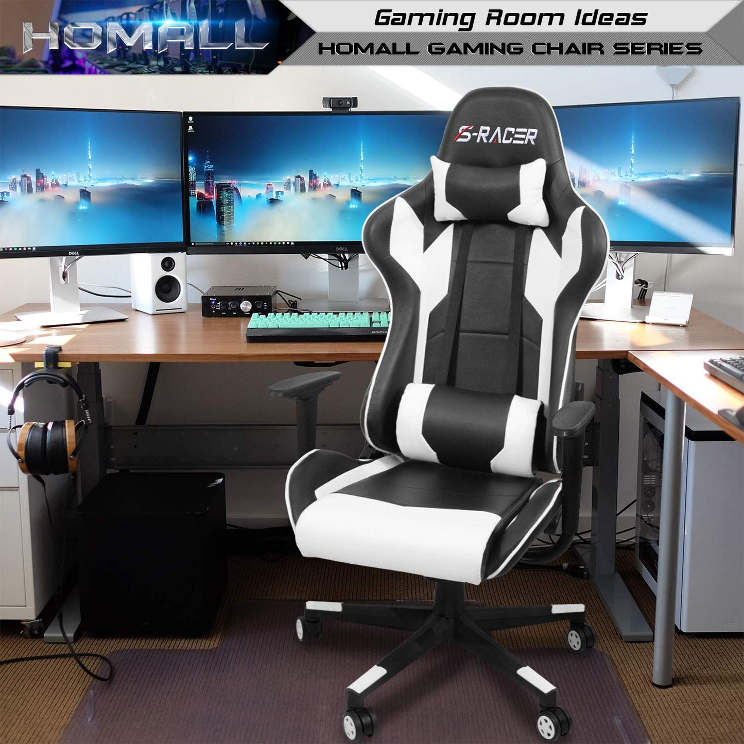 HOMALL Gaming Chair - High Back Ergonomic Leather Desk Chair