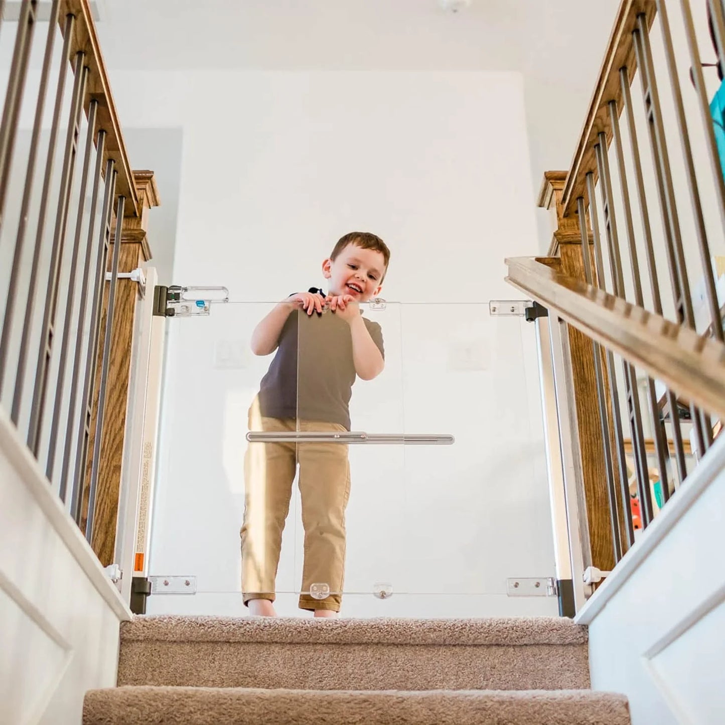 Crystal Designer Baby Safety Gate - Meets Tougher European Standards - Modern Design and Unparalleled Safety - Beauty & Safety Together at Last - Simple Installation | Hardware Mount