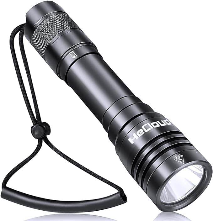 Scuba Diving Flashlight with Rechargeable Dive Light Scuba Diving 5500LM Underwater Flashlight 328ft IPX8 Waterproof 4 Modes Scuba Dive Light with Charger for Submarine Deep Sea Snorkeling