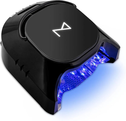 Professional Hybrid 86W Wireless Rechargeable UV LED Nail Curing Lamp Cordless Nail Dryer for Gel Nails, Manicure, Pedicure (Black)