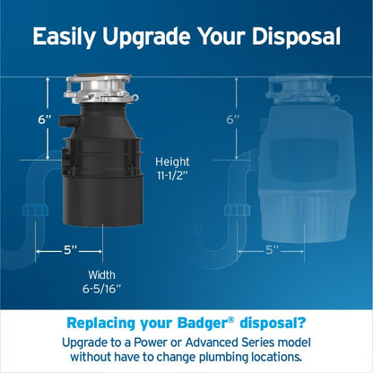 INSINKERATOR InSinkErator Badger 5 Garbage Disposal, 1/2 HP