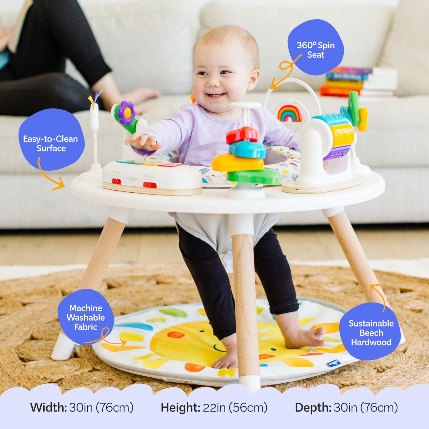 MOVE2PLAY 4-in-1 Montessori Baby Activity Center with Toys