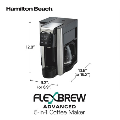 HAMILTON BEACH FlexBrew 5-in-1 Programmable Coffee Maker, Black