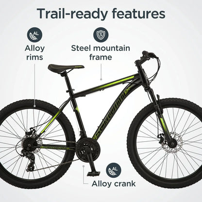 Schwinn Sidewinder Mountain Bike . 26-inch Wheels . 21 Speeds . Mens Style . Black