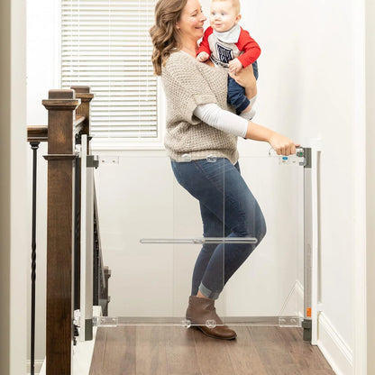 Crystal Designer Baby Safety Gate - Meets Tougher European Standards - Modern Design and Unparalleled Safety - Beauty & Safety Together at Last - Simple Installation | Hardware Mount