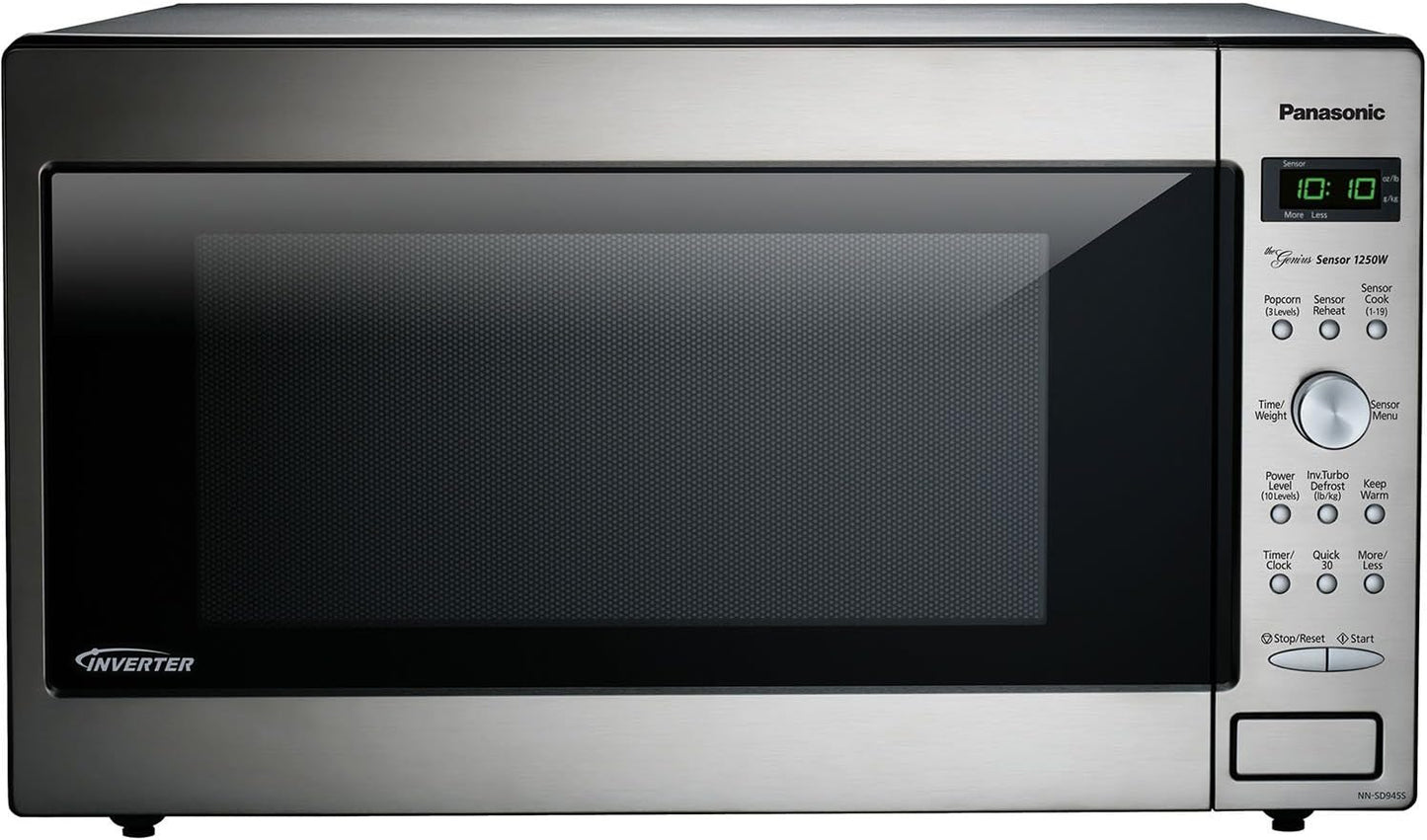 Panasonic Microwave Oven NN-SN966S Stainless Steel Countertop/Built-In with Inverter Technology and Genius Sensor, 2.2 Cubic Foot, 1250W