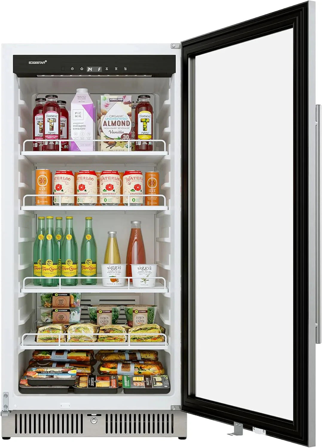 EdgeStar VBM101 22" Wide 10.1 Cu. Ft. Commercial Beverage Merchandiser – Stainless Steel, Temp Alarm, Reversible Door