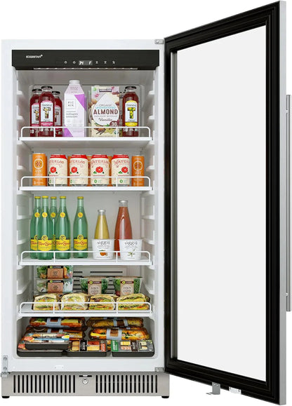 EdgeStar VBM101 22" Wide 10.1 Cu. Ft. Commercial Beverage Merchandiser – Stainless Steel, Temp Alarm, Reversible Door