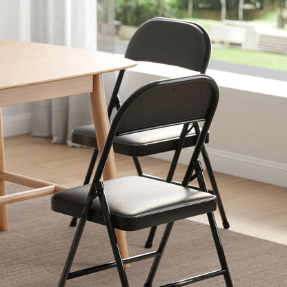 NAZHURA 4 Pack Folding Chairs with Padded Cushion
