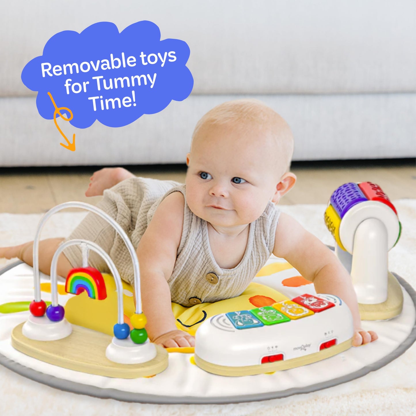 MOVE2PLAY 4-in-1 Montessori Baby Activity Center with Toys