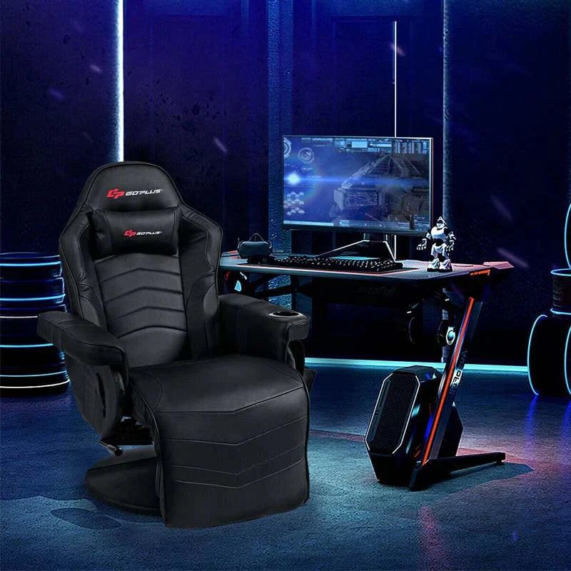 Pu Leather Massage Gaming Chair Ergonomic High Back Racing Style Gaming Recliner With Adjustable Backrest Amp Footrest Cup Holder Side Pouch - Comfortable And Ergonomic Design