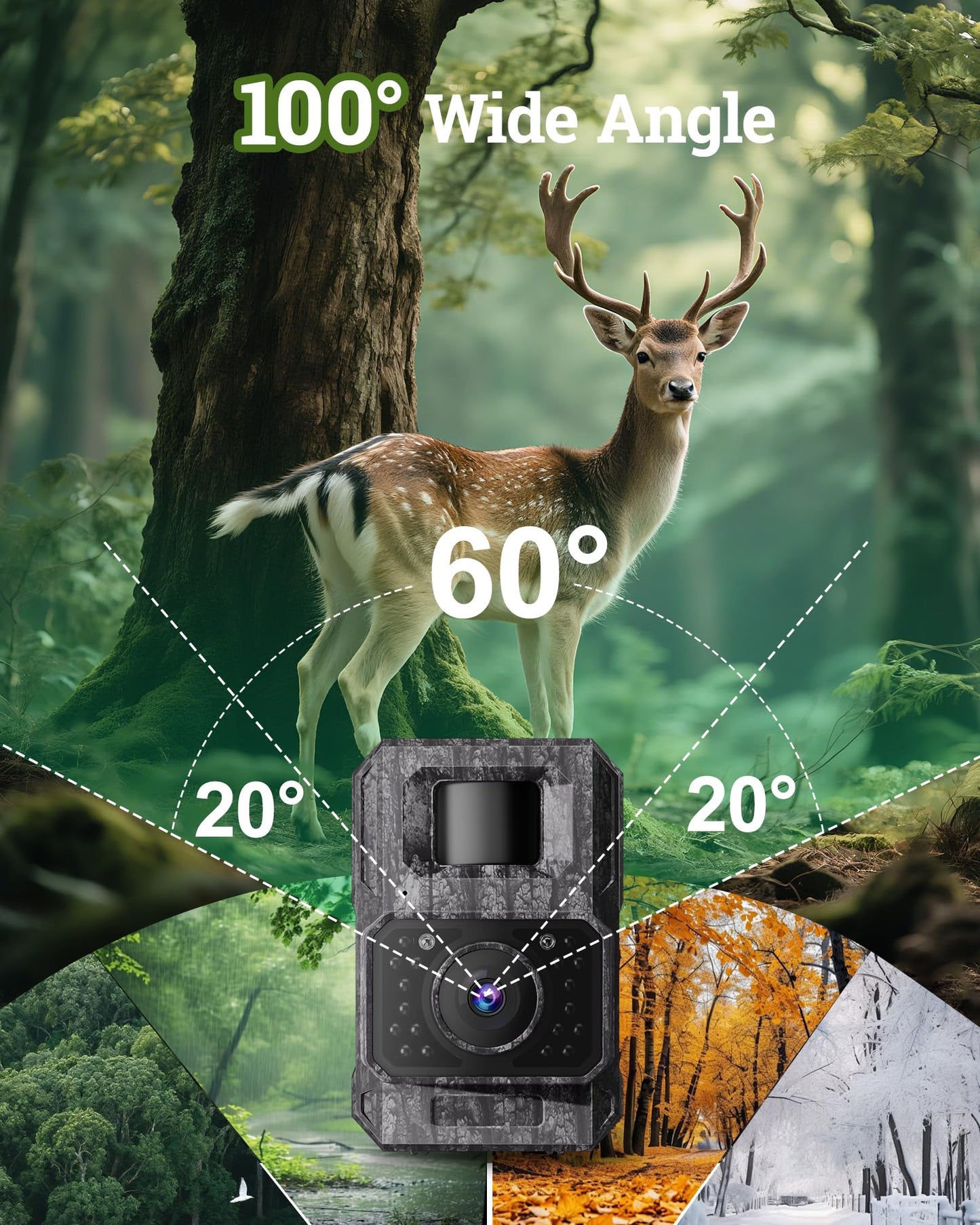 MAXDONE Solar Trail Camera WiFi Bluetooth - 4K 64MP Night Vision