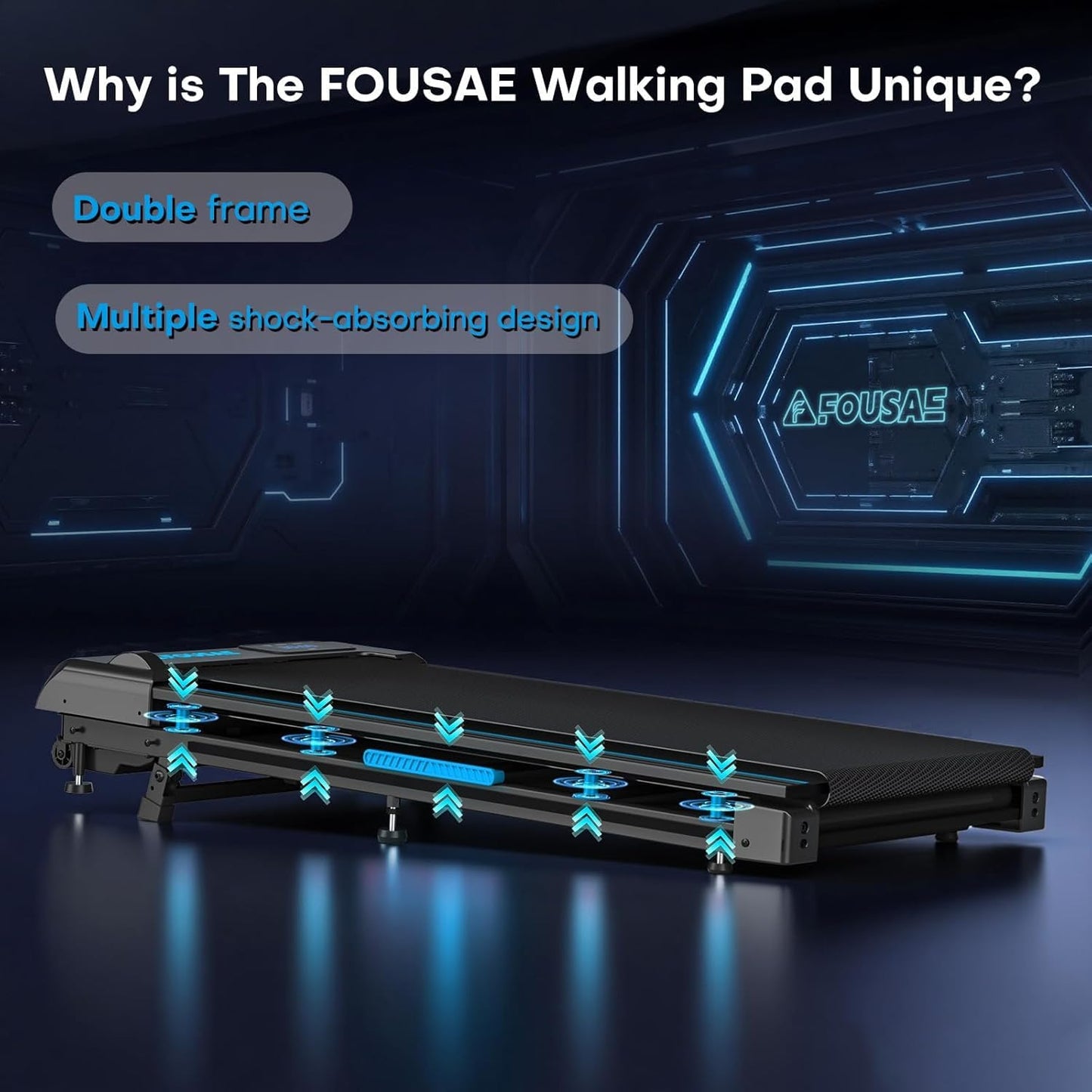 FOUSAE Walking Pad Treadmill for Home, 6.2MPH, 350LBS Capacity