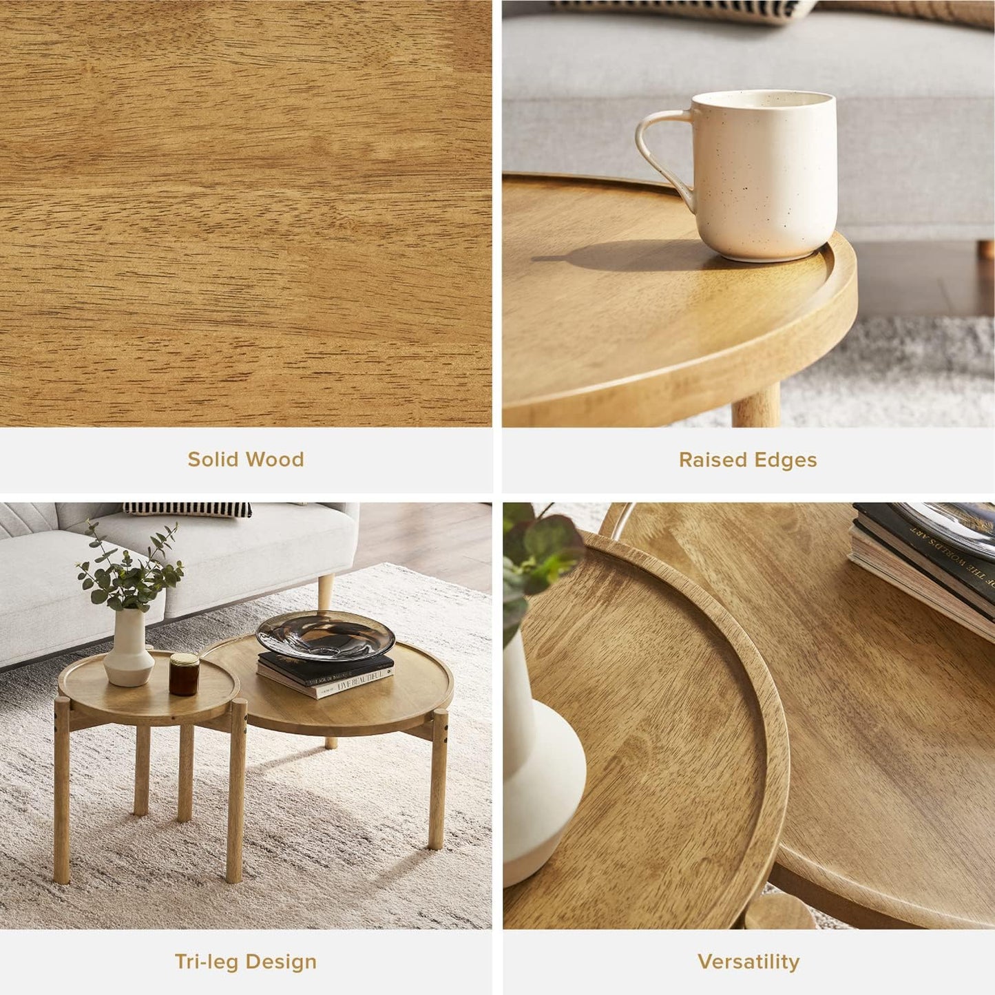 Mopio Ensley Mid Century Modern Rectangle Coffee Table with Dual Storage Shelf, Wood Slat Sliding Door, & Rounded Edge Protection for Living Room, Walnut Grain
