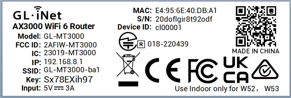 GL.INET GL-MT3000 Portable Travel Wi-Fi 6 Router
