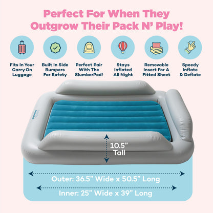 SLUMBERPOD SlumberTot Inflatable Toddler Travel Bed - Portable Air Mattress