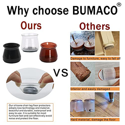 BUMACO 40Pcs Chair Leg Floor Protectors Silicone Covers to Protect Floors