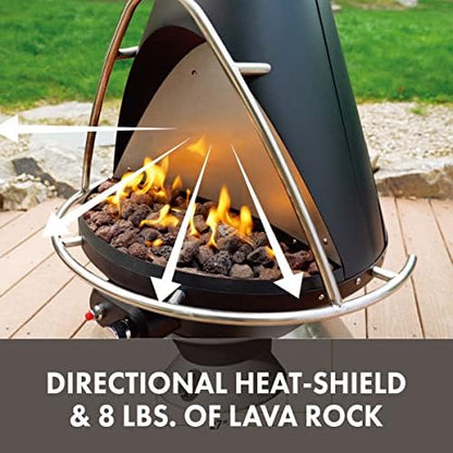 COH-600 Propane Fire Pit, Patio Heater with Tip-Over Safety Switch, 8 lbs. Lava Rocks Included, 31" x 31" x 48"