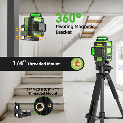 HUEPAR Laser Level 360 - Rechargeable Green 3x360° Tool