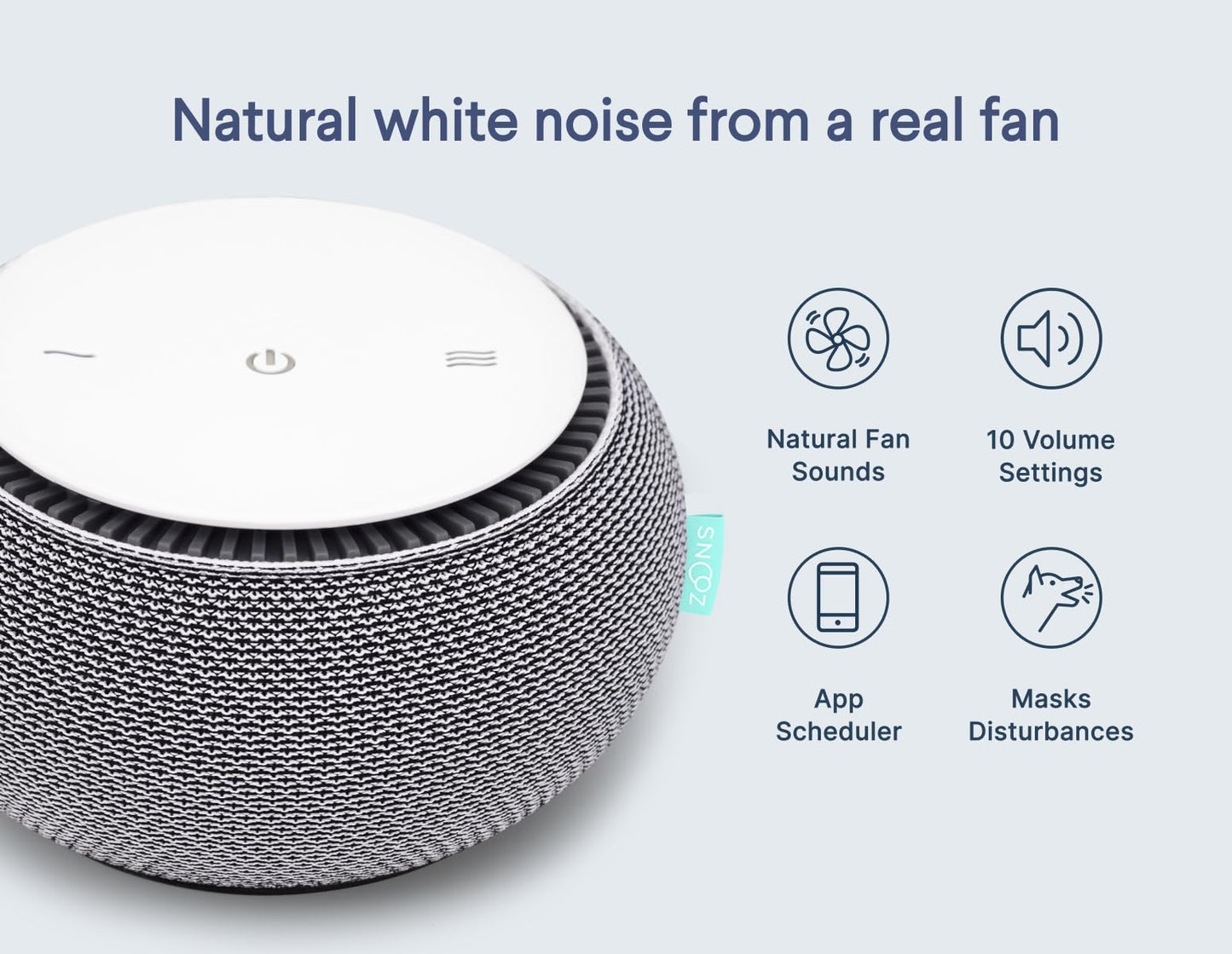 SNOOZ Smart White Noise Machine - Real Fan for Sleep Aid