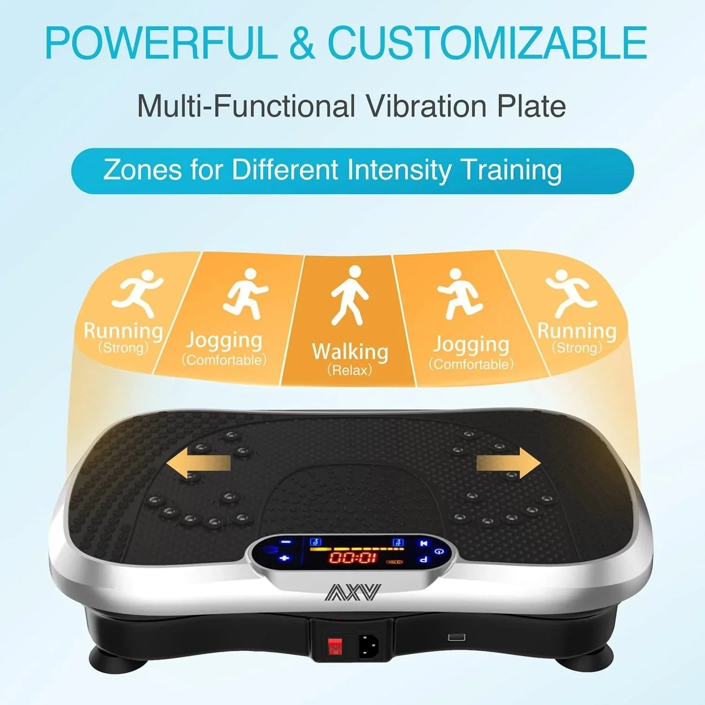 Vibration Plate Fitness Platform Exercise Machine Vibrating Lymphatic Drainage Shaking Full Body Shaker Workout Vibrate Stand Shake Board Sport Gym for Weight Loss Fat Burner for Women Men