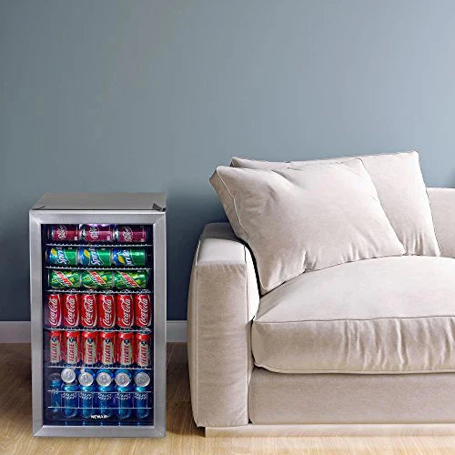NewAir Beverage Refrigerator Cooler | 126 Cans Free Standing with Right Hinge Glass Door