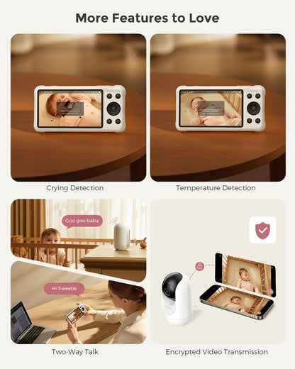 MOMCOZY Smart WiFi Baby Monitor with 1080P Camera & Audio