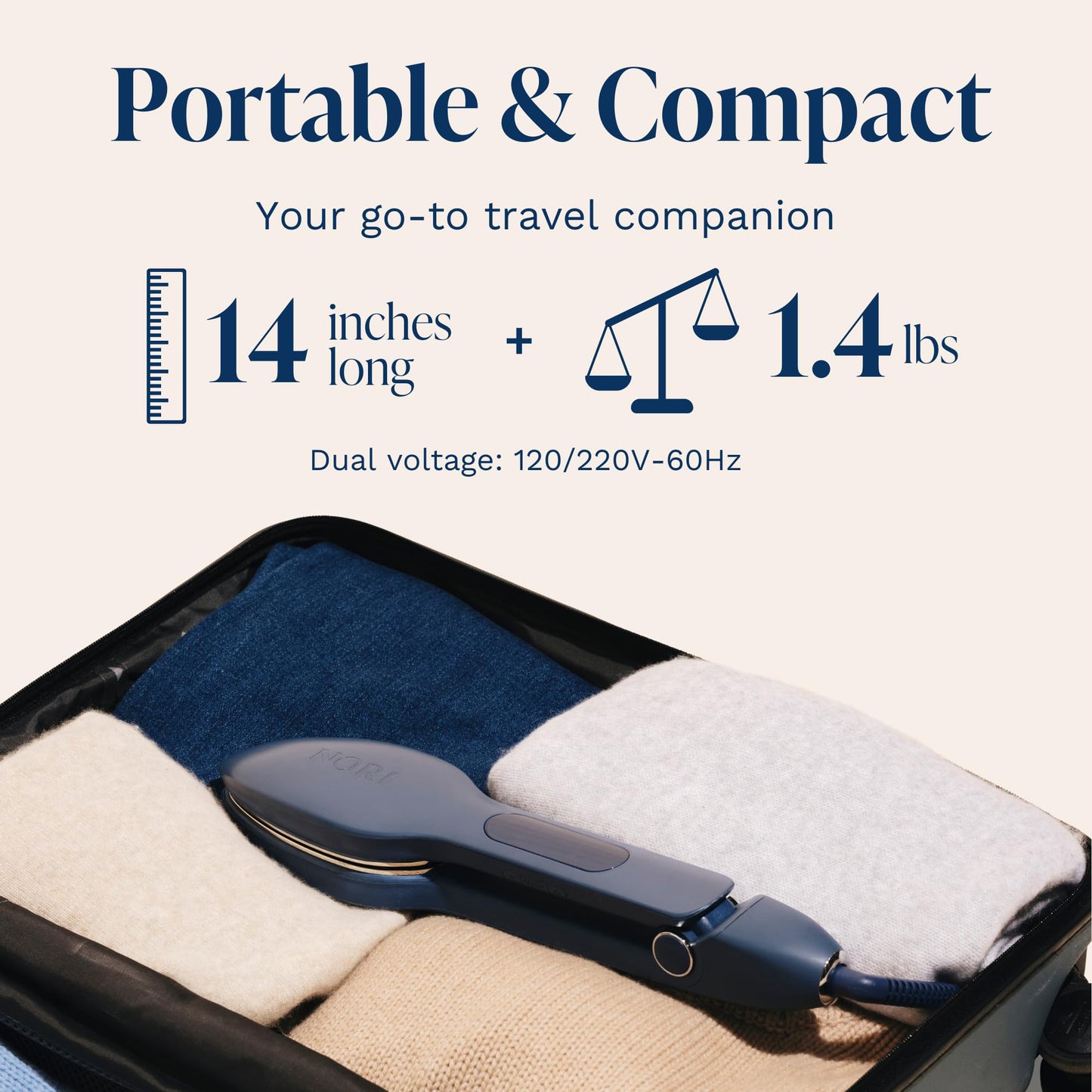 NORI Press Travel Steam Iron - Handheld Steamer with 6 Settings