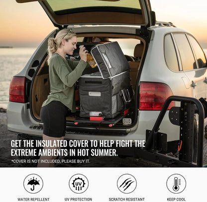 BougeRV 12 Volt Refrigerator 12V Car Fridge 23 Quart Portable Freezer Compressor Cooler 12/24V DC 110~240 Volt AC for Truck Van RV Camper SUV Travel Camping Road Trips Tailgating -7℉~50℉