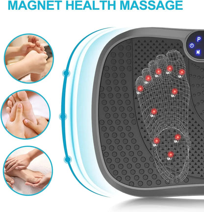 Vibration Plate Fitness Platform Exercise Machine Vibrating Lymphatic Drainage Shaking Full Body Shaker Workout Vibrate Stand Shake Board Sport Gym for Weight Loss Fat Burner for Women Men