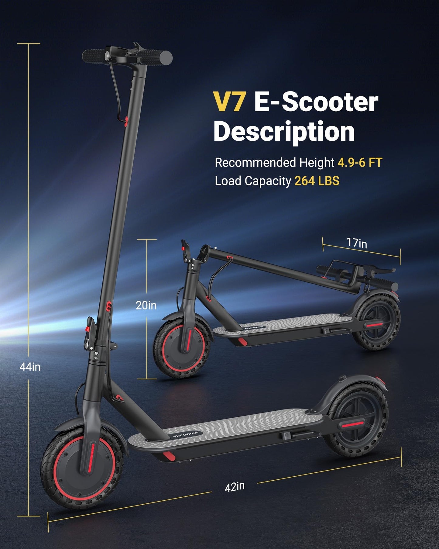 MAXSHOT Electric Scooter for Adults - 350W/500W, 19/22Mph