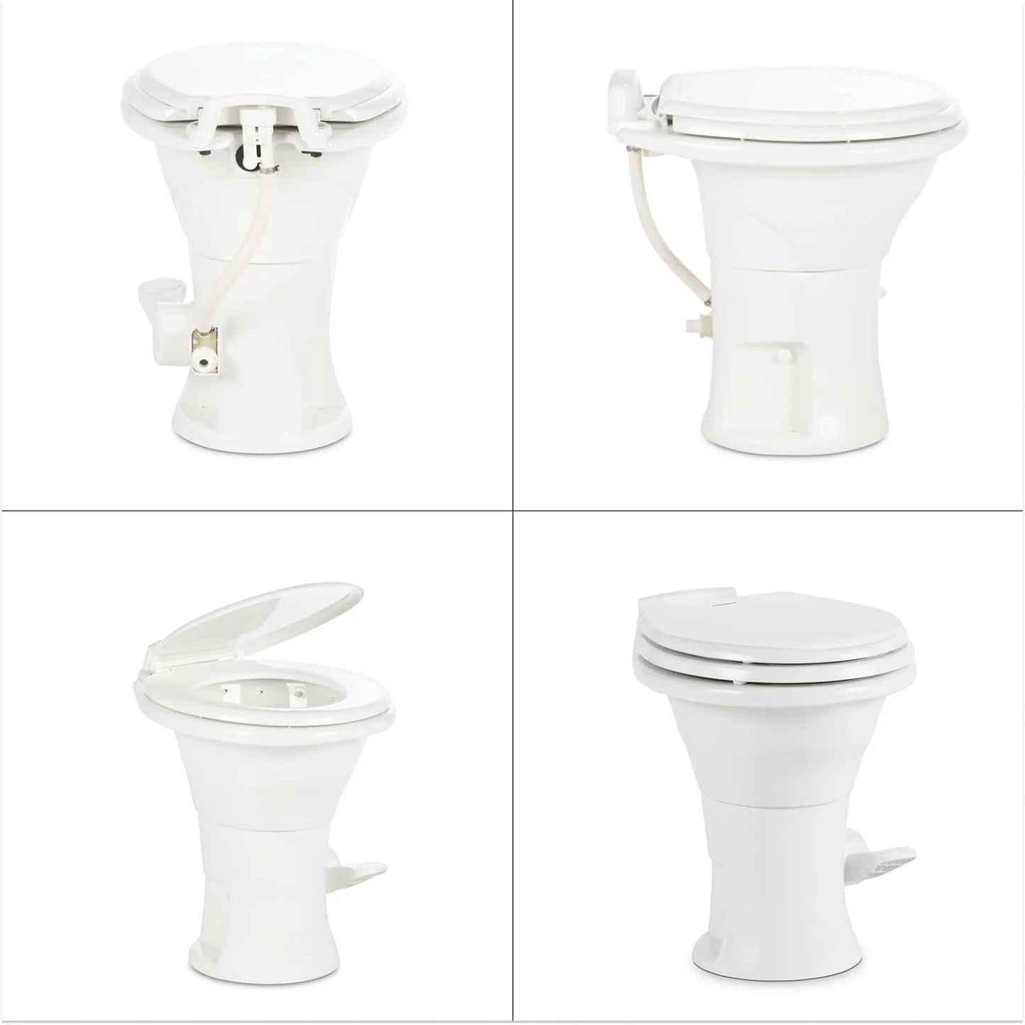 Dometic 310 RV Toilet, Oblong, PowerFlush, White