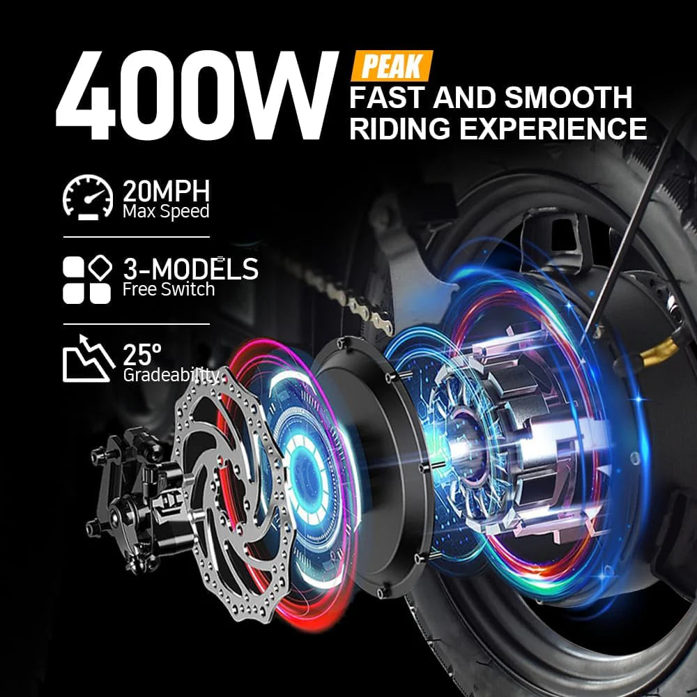 Folding Electric Bike for Adult 400W Brushless Motor Ebike with 48v30A 1440WH Removable Battery UP to 23Mph, 14" Fat Tire City Commuter Ebike,70Miles
