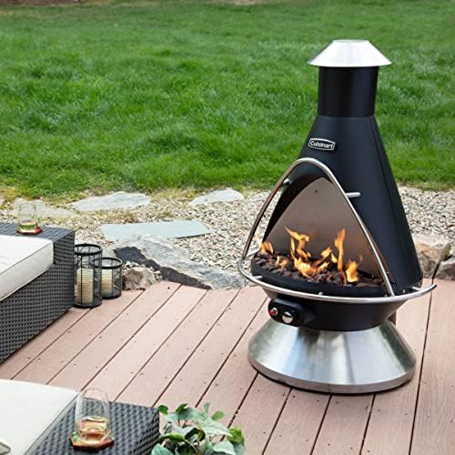 COH-600 Propane Fire Pit, Patio Heater with Tip-Over Safety Switch, 8 lbs. Lava Rocks Included, 31" x 31" x 48"