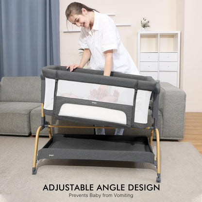 JIMGLO 3 in 1 Baby Bassinet - Bedside & Rocking Crib