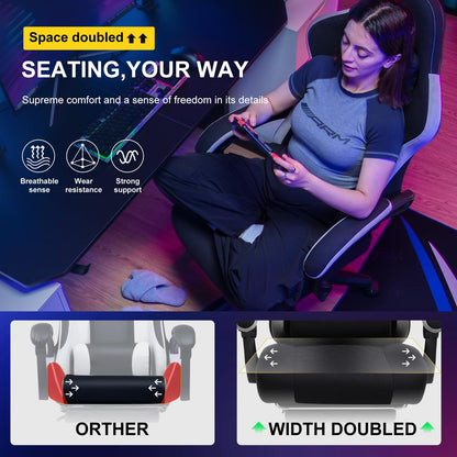 GTPLAYER Gaming Chair with Lumbar Support and Footrest