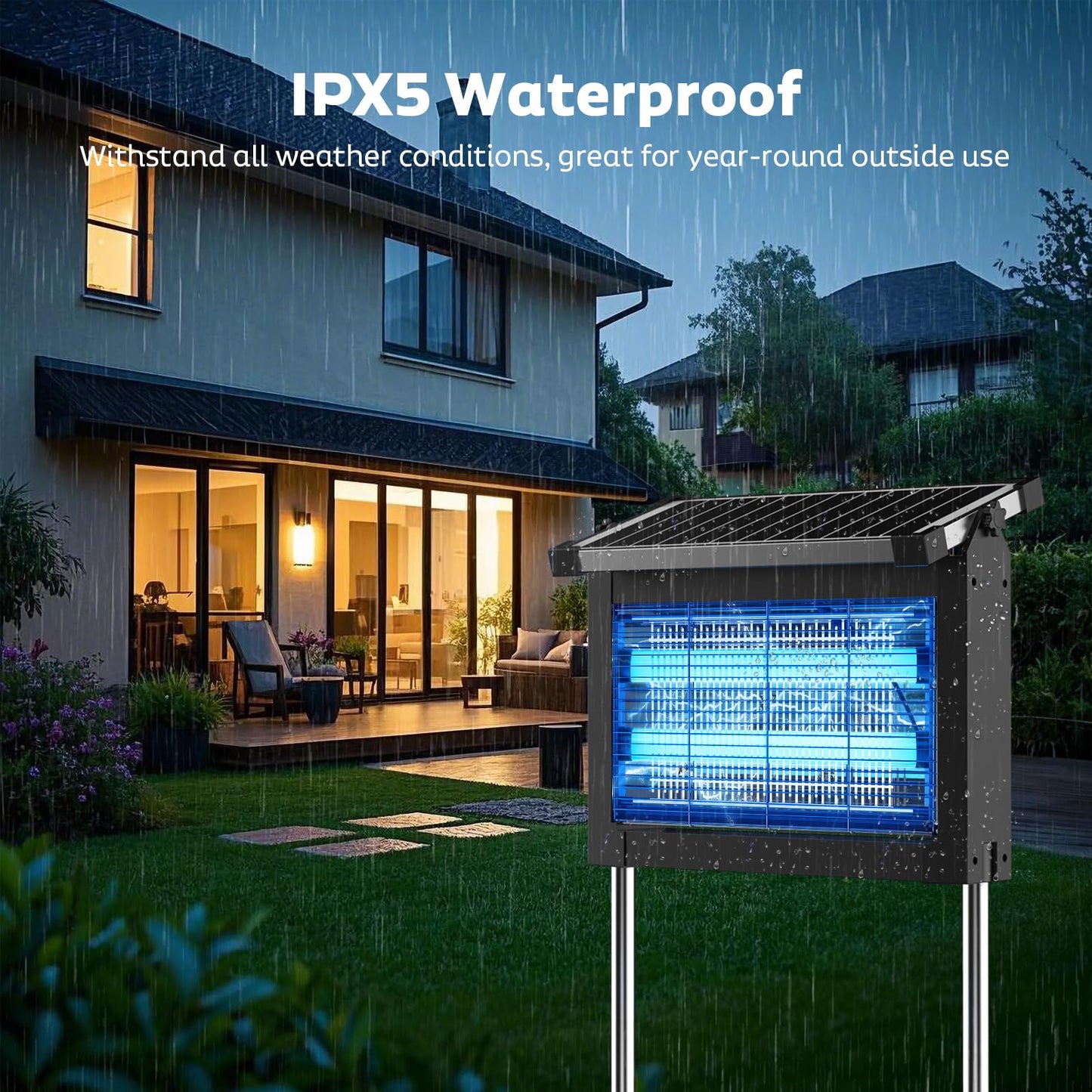 ONBEAM Solar Bug Zapper Outdoor - Waterproof Mosquito Killer