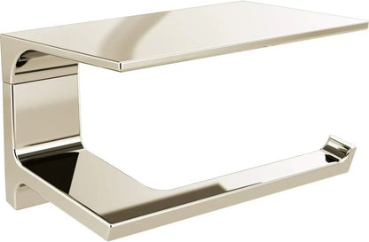 Pivotal Toilet Paper Holder With Shelf, Polished Nickel, Bathroom Accessories, 79956-PN