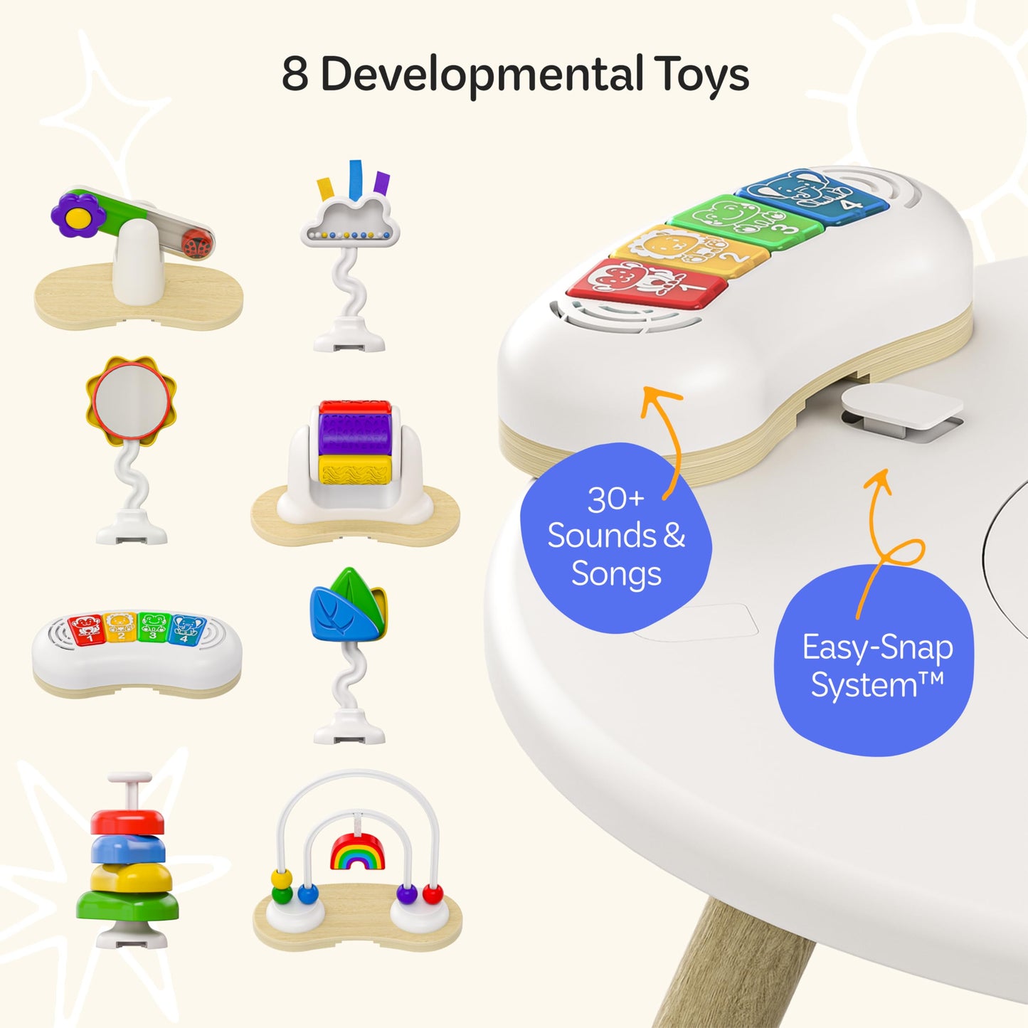 MOVE2PLAY 4-in-1 Montessori Baby Activity Center with Toys