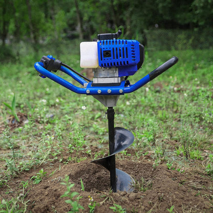 Post Hole Digger Gas Powered, 52cc 2.4 HP 2 Stroke Engine Earth Auger with 8" Drill Bit, EPA Compliant Post Hole Auger