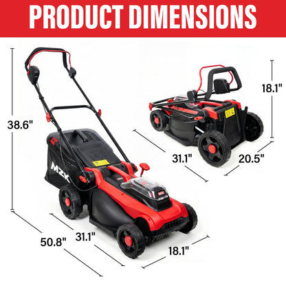 MZK 40V 16" Brushless Cordless Electric Lawn Mower