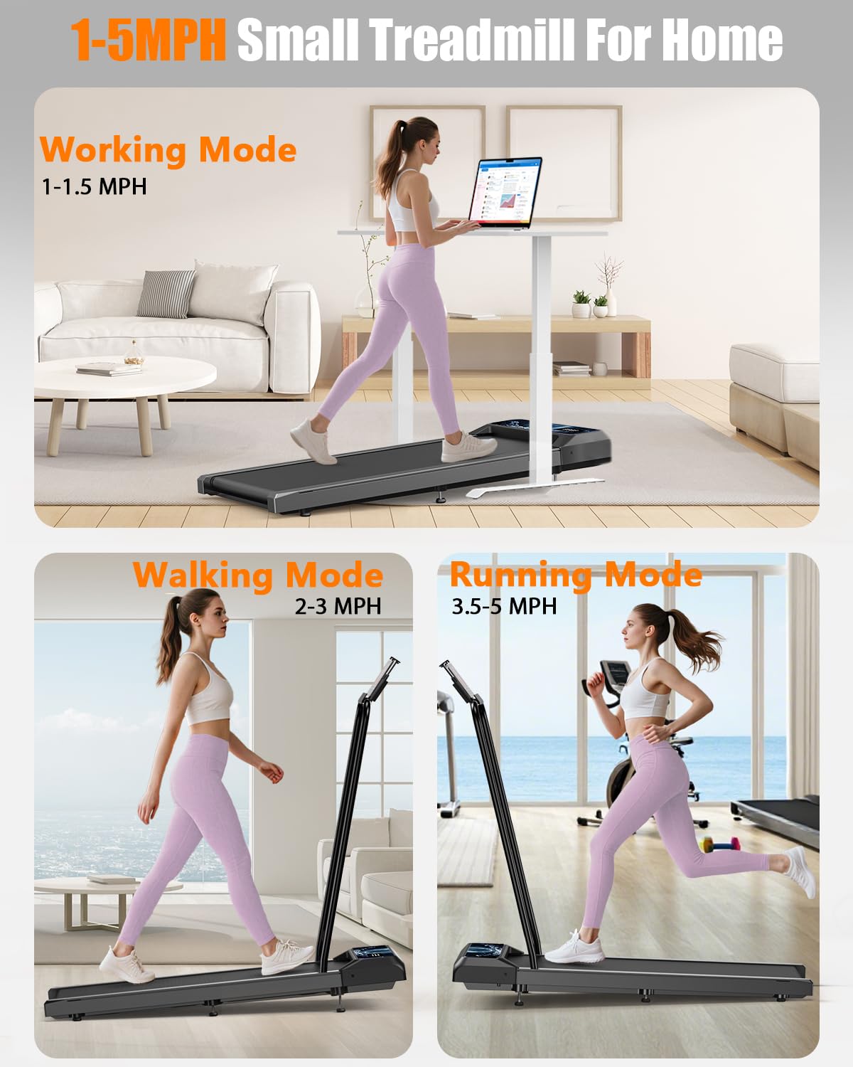 HCOIW Walking Treadmill Pad with Incline - 2 in 1 Portable