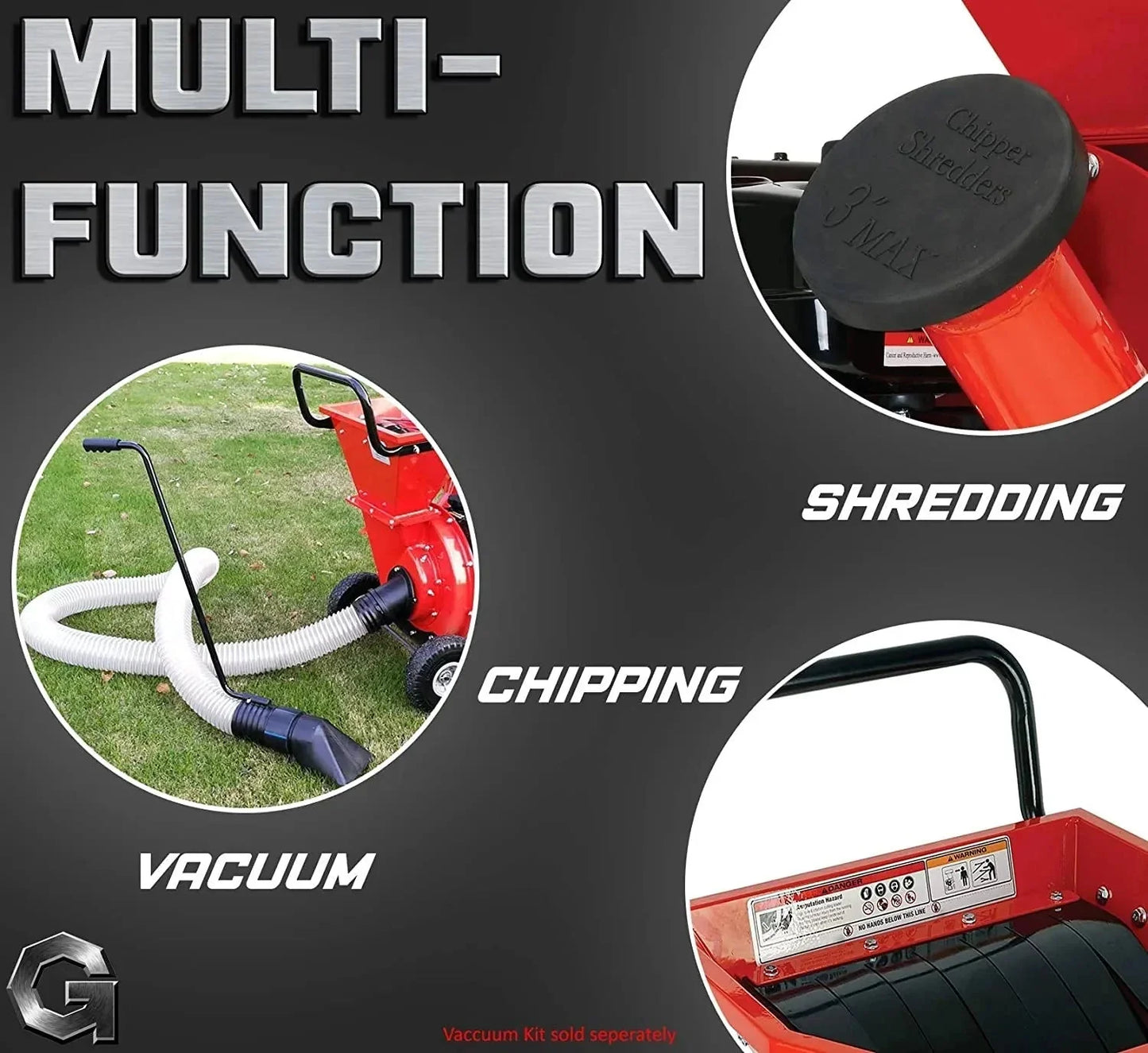 Wood Chipper Shredder Mulcher Heavy Duty Gas Powered
