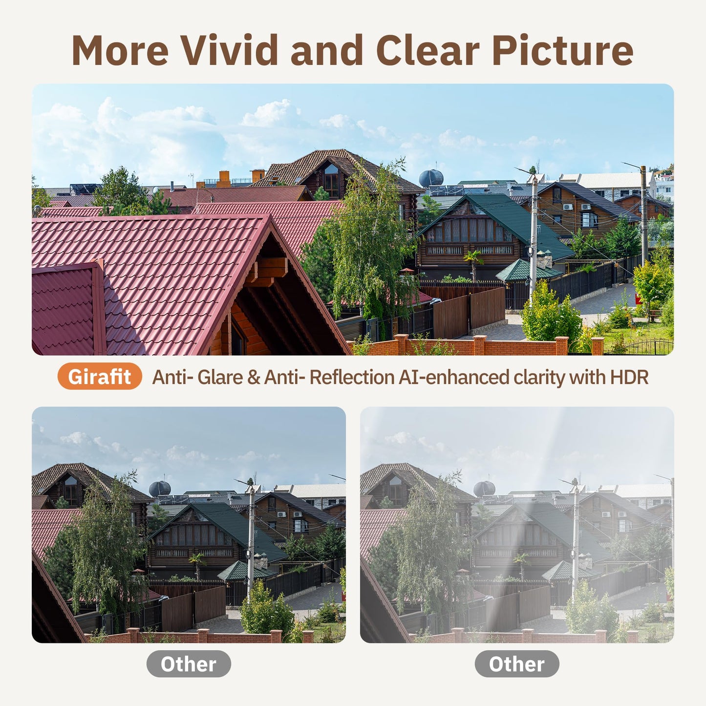 GIRAFIT 3MP 2K WiFi Indoor Security Cameras, 2 Pack