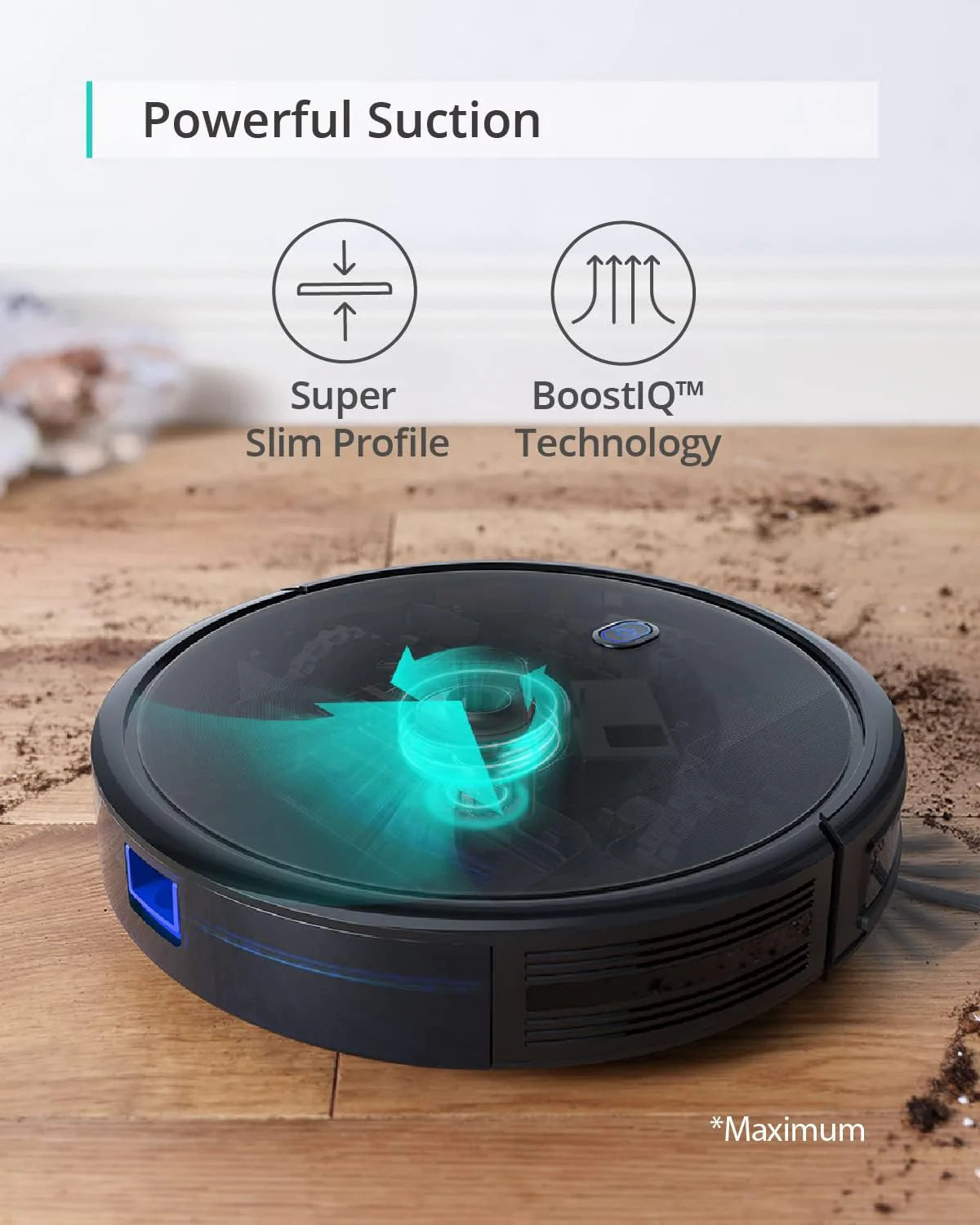 Robot Vacuum, Ultra Strong 5,000 Pa Suction, iPath Laser Navigation, for Deep Floor Cleaning, Ideal for Hair, Hard Floors