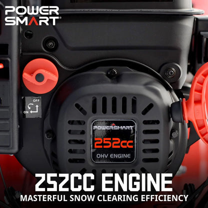PowerSmart 26′′ 252CC Self-Propelled Gas Snow Blower with 120V Electric Start, Two-Stage Design