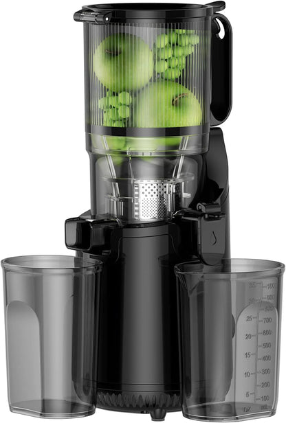 Cold Press Juicer, Slow Masticating Machines with 5.3" Extra Large Feed Chute Fit Whole Fruits & Vegetables Easy Clean Self Feeding Effortless for Batch Juicing, High Juice Yield, BPA Free 250W