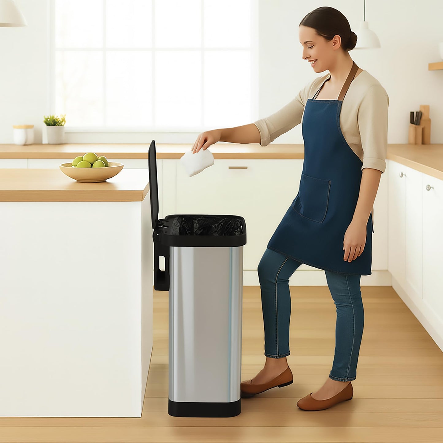 GLAD Stainless Steel 20 Gallon Step Trash Can with Odor Guard
