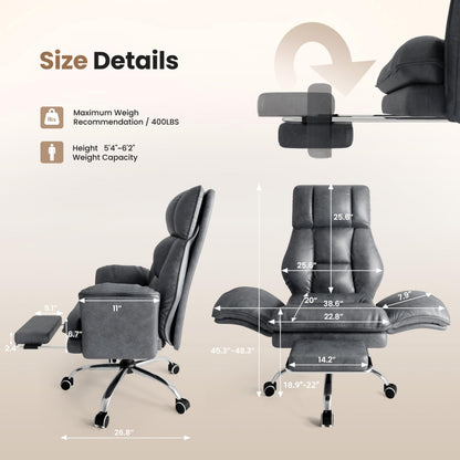 HOMRELEXA Big and Tall Executive Ergonomic Office Chair