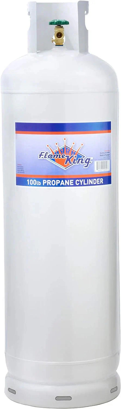 Steel Propane Tank Cylinder with POL Valve and Collar, Great for Mixed Heating Systems, Home fireplaces, Dryers and Grills-Flame King